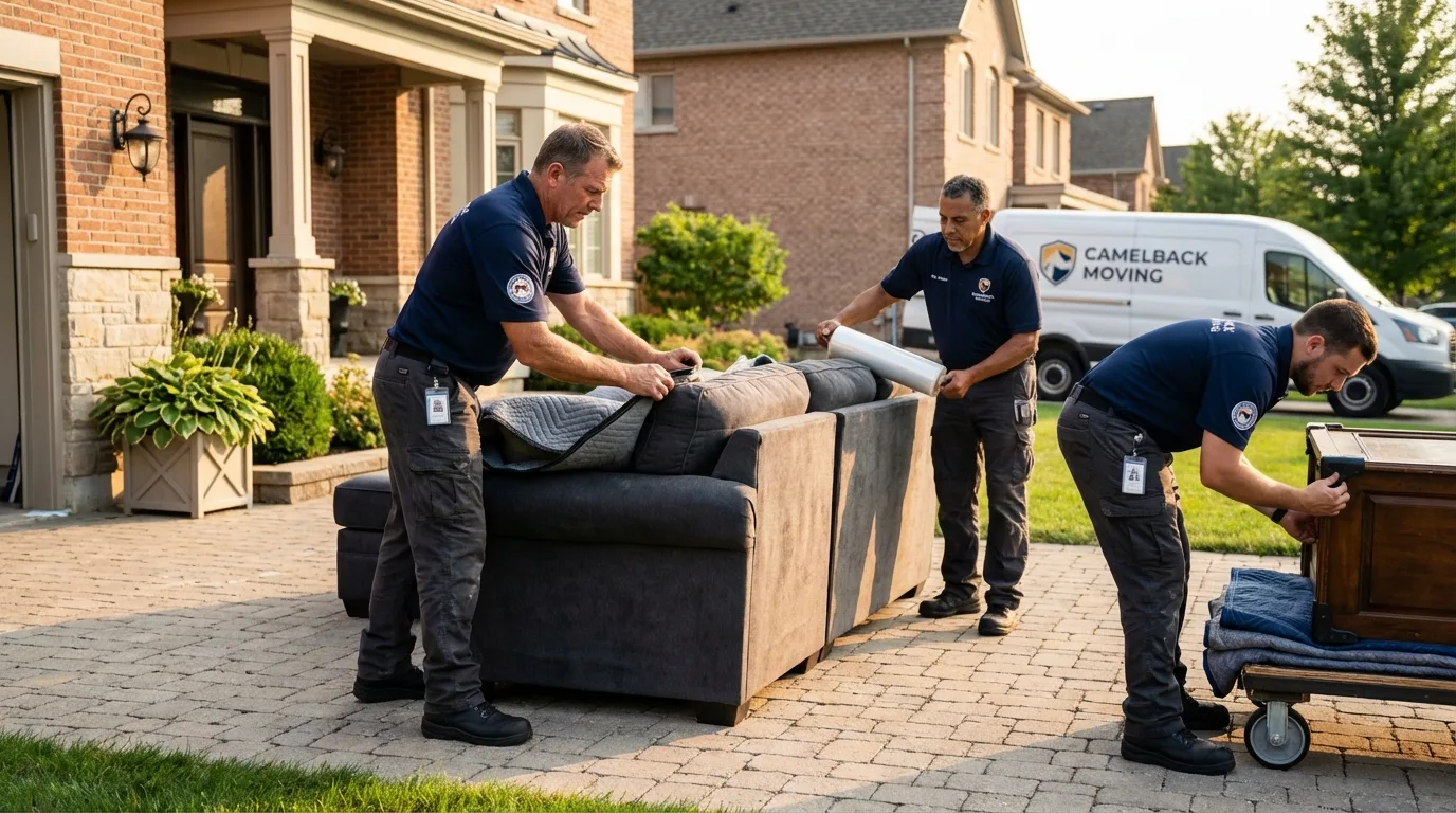 Large estate moving crew wrapping furniture in Cobden, IL